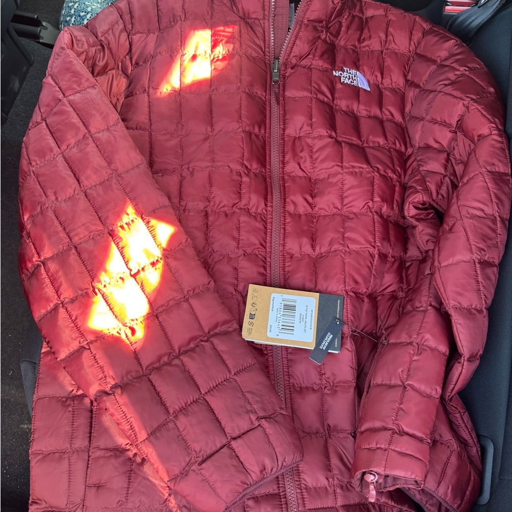 New The North Face Red Quilted Jacket